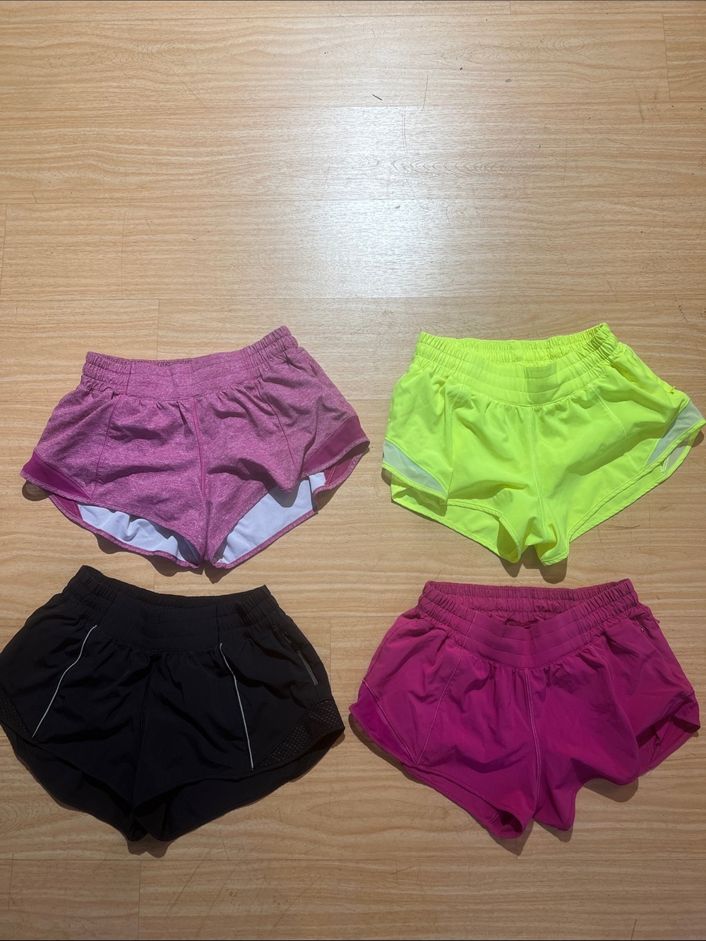 lululemon athletica Women’s Athletic Shorts — Pink, Neon Yellow, Black, Magenta